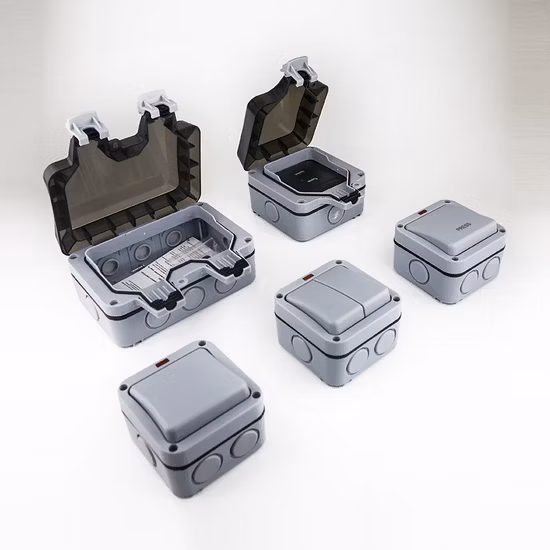 Nouveau Prise murale et interrupteur étanche IP66 Type ue pour extérieur, 2 boutons, 2 voies,